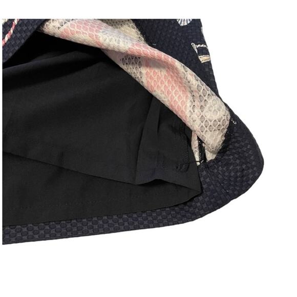Talbots Woman's Skirt Sz 16W Seashell Print Cotton Pique Navy Pink Rope NEW - Picture 6 of 6